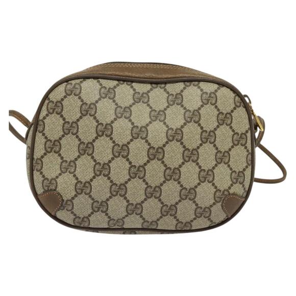 GUCCI GG Supreme Web Sherry Line Bag Pvc Beige Gold 89 02 066 - Picture 3 of 16